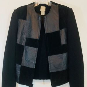 Massini Women's S Sweater with leather patches Boho Chic Jacket  Sz S